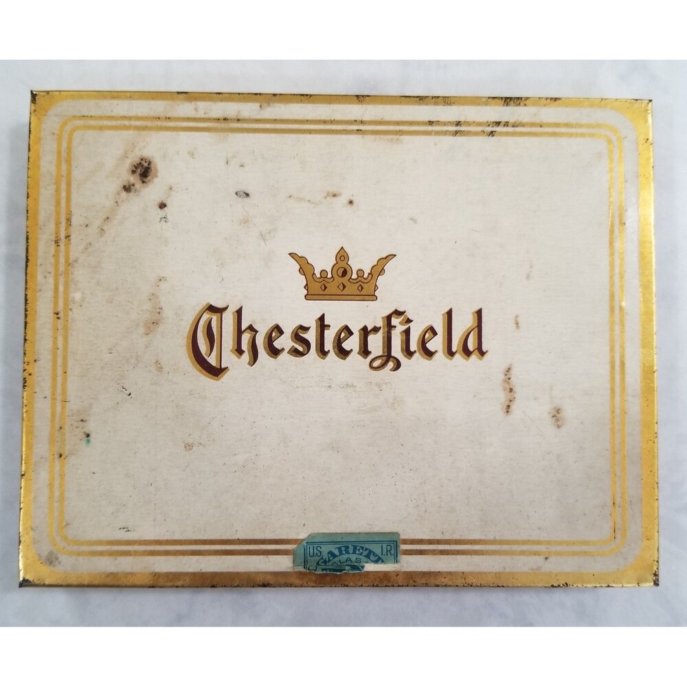 Vintage Chesterfield Metal Cigarette Case 1950s–60s Tobacciana